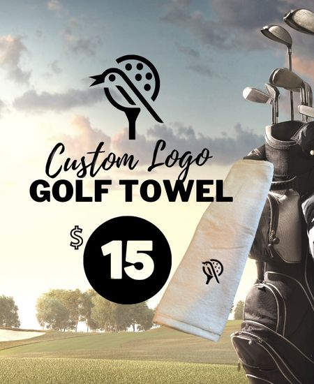 White - Custom Logo Golf Towel